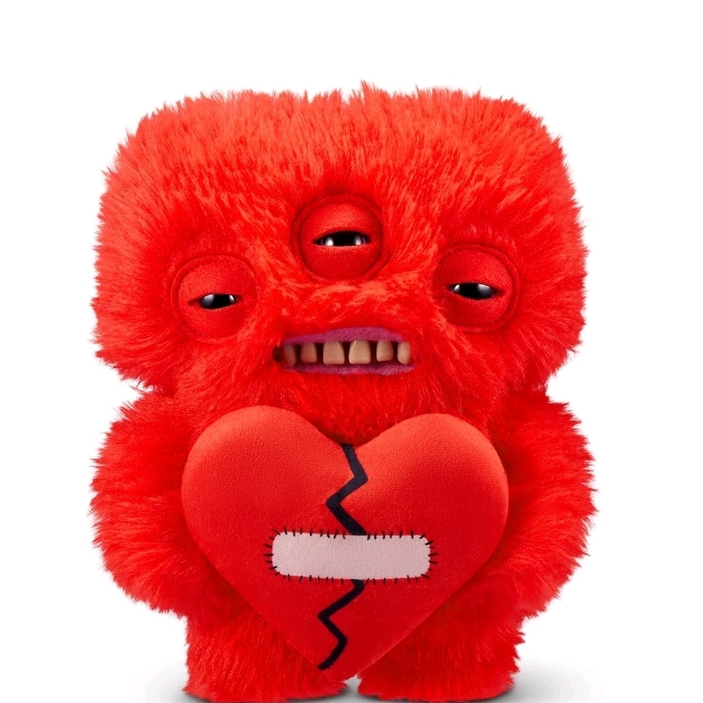 New Fuggler Love Fugg  Annoyed Alien Red Heart Plush Monste - Picture 3 of 3